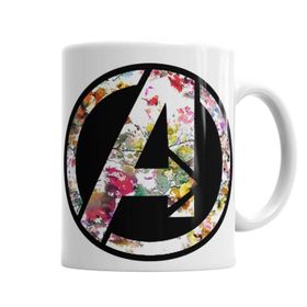 Baskı Dükkanı KB3481 Avengers Flowers Porselen Kupa Bardak