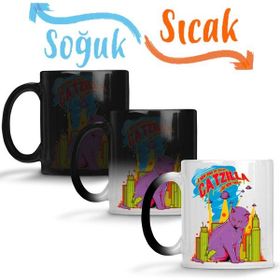 Baskı Dükkanı KB3598 Catzilla Porselen Kupa Bardak
