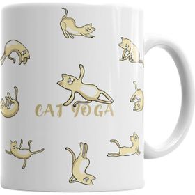 Baskı Dükkanı KB3600 Cat Yoga Köpek Porselen Kupa