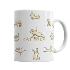 Baskı Dükkanı KB3600 Cat Yoga Köpek Porselen Kupa