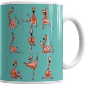 Baskı Dükkanı KB3613 Flamingo Yoga Porselen Kupa Bardak