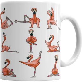 Baskı Dükkanı KB3613 Flamingo Yoga Porselen Kupa Bardak