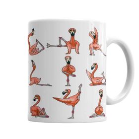 Baskı Dükkanı KB3613 Flamingo Yoga Porselen Kupa Bardak