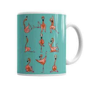 Baskı Dükkanı KB3613 Flamingo Yoga Porselen Kupa Bardak