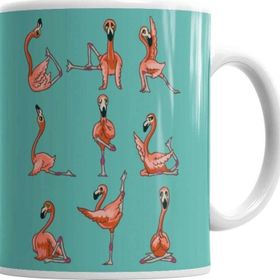 Baskı Dükkanı KB3613 Flamingo Yoga Porselen Kupa Bardak