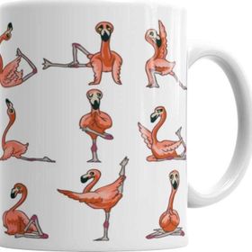 Baskı Dükkanı KB3613 Flamingo Yoga Porselen Kupa Bardak