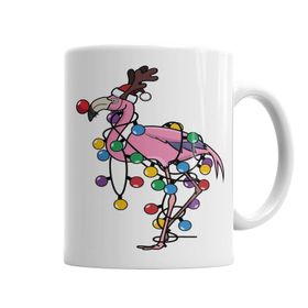 Baskı Dükkanı KB3624 Festive Flamingo Porselen Kupa Bardak