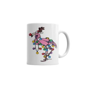 Baskı Dükkanı KB3624 Festive Flamingo Porselen Kupa Bardak