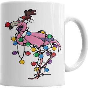 Baskı Dükkanı KB3624 Festive Flamingo Porselen Kupa Bardak