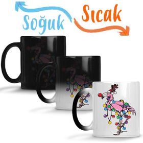 Baskı Dükkanı KB3624 Festive Flamingo Porselen Kupa Bardak