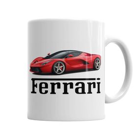 Baskı Dükkanı KB3625 Ferrari Araba Porselen Kupa Bardak