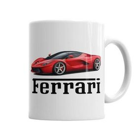 Baskı Dükkanı KB3625 Ferrari Araba Porselen Kupa Bardak