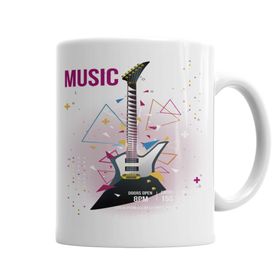 Baskı Dükkanı KB3642 Estampa Branca Rock In Roll Porselen Kupa Bardak