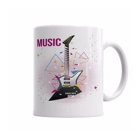 Baskı Dükkanı KB3642 Estampa Branca Rock In Roll Porselen Kupa Bardak