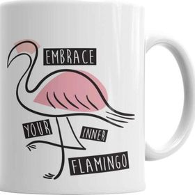 Baskı Dükkanı KB3654 Embrace Your Inner Flamingo Porselen Kupa Bardak