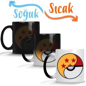 Baskı Dükkanı KB3669 Dragon Ball X Pokemon Porselen Kupa Bardak