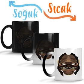 Baskı Dükkanı KB3681 Dota 2 Pudge Face Porselen Kupa Bardak
