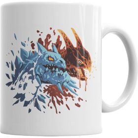 Baskı Dükkanı KB3685 Dota 2 Jakiro Fire And Ice Porselen Kupa Bardak