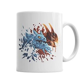 Baskı Dükkanı KB3685 Dota 2 Jakiro Fire And Ice Porselen Kupa Bardak