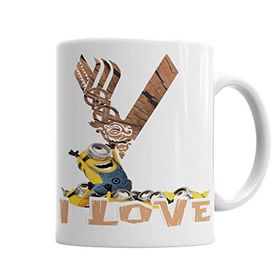 Baskı Dükkanı KB3705 I Love Vikings Minions Porselen Kupa Bardak