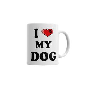 Baskı Dükkanı KB3707 I Love My Dog Köpek Porselen Kupa Bardak