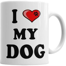 Baskı Dükkanı KB3707 I Love My Dog Köpek Porselen Kupa Bardak
