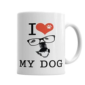 Baskı Dükkanı KB3707 I Love My Dog Köpek Porselen Kupa Bardak