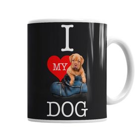 Baskı Dükkanı KB3708 I Love My Dog Köpek Porselen Kupa Bardak
