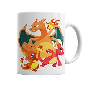 Baskı Dükkanı KB3798 Game Charmander Evolutions Porselen Kupa Bardak