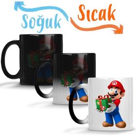 Baskı Dükkanı KB3853 Süper Mario Kombi Mario Porselen Kupa Bardak