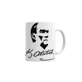 Baskı Dükkanı KB39 Atatürk Imzalı Porselen Kupa Bardak