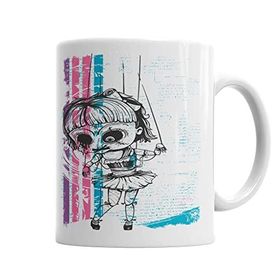 Baskı Dükkanı KB3947 Menina Monster Porselen Kupa Bardak