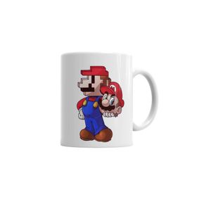 Baskı Dükkanı KB3959 Atari Süper Mario Pixel Porselen Kupa Bardak