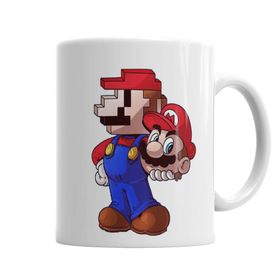 Baskı Dükkanı KB3959 Atari Süper Mario Pixel Porselen Kupa Bardak