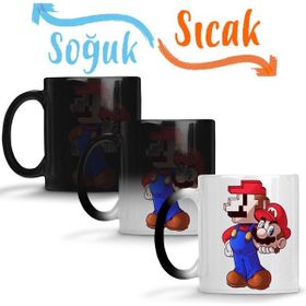 Baskı Dükkanı KB3959 Atari Süper Mario Pixel Porselen Kupa Bardak