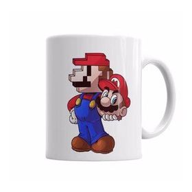Baskı Dükkanı KB3959 Atari Süper Mario Pixel Porselen Kupa Bardak