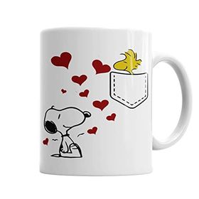 Baskı Dükkanı KB3983 Love Snoopy Porselen Kupa Bardak
