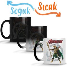 Baskı Dükkanı KB3995 Marvel Süper Kahraman Avengers Loki Porselen Kupa Bardak