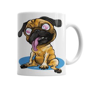 Baskı Dükkanı KB4001 Köpek Pug Love Porselen Kupa Bardak