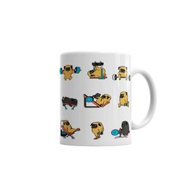 Baskı Dükkanı KB4002 Pug Köpek Spor Günü Porselen Kupa Bardak