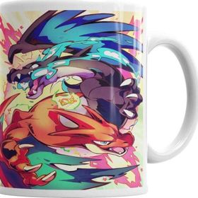 Baskı Dükkanı KB4019 Pokemon Charizard Mega Evo Porselen Kupa Bardak