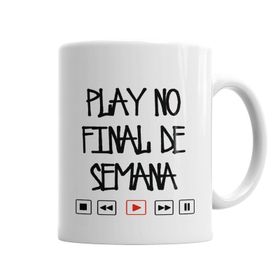 Baskı Dükkanı KB4020 Play No Final De Semana Porselen Kupa Bardak