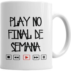 Baskı Dükkanı KB4020 Play No Final De Semana Porselen Kupa Bardak
