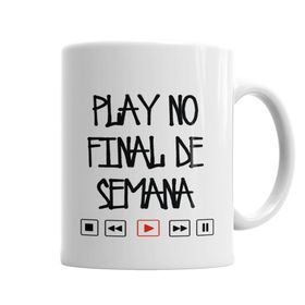 Baskı Dükkanı KB4020 Play No Final De Semana Porselen Kupa Bardak