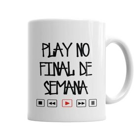Baskı Dükkanı KB4020 Play No Final De Semana Porselen Kupa Bardak