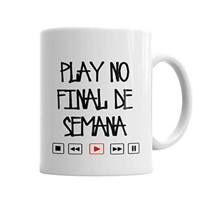Baskı Dükkanı KB4020 Play No Final De Semana Porselen Kupa Bardak