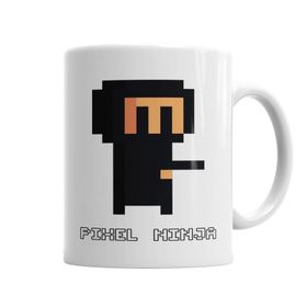Baskı Dükkanı KB4024 Pixel Ninja Porselen Kupa Bardak