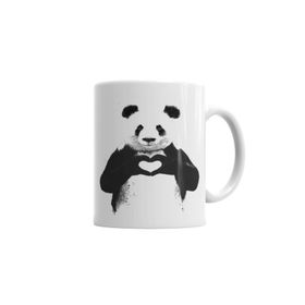 Baskı Dükkanı KB4041 Sevimli Panda Love Porselen Kupa Bardak