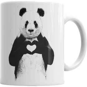 Baskı Dükkanı KB4041 Sevimli Panda Love Porselen Kupa Bardak
