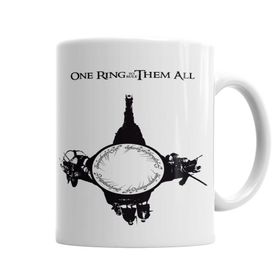 Baskı Dükkanı KB4057 One Ring To Rule Them All Porselen Kupa Bardak
